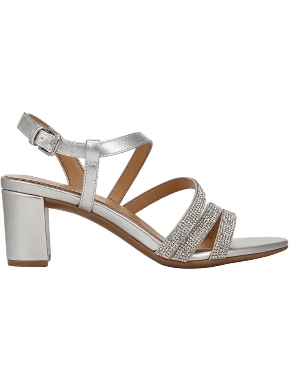 Naturalizer Bridget4 Rhinestone Strappy Sandal Wedding Formal Comfort Block Heel